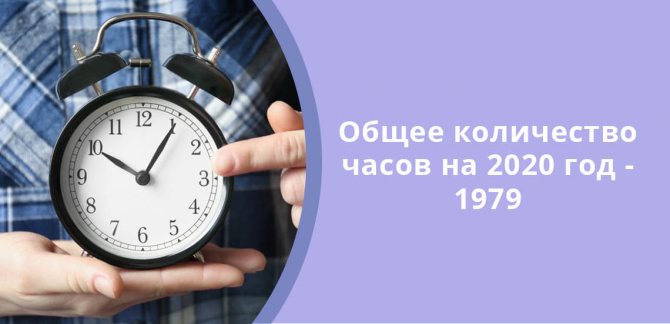 Общее количество рабочих часов на 2021 год - 1979